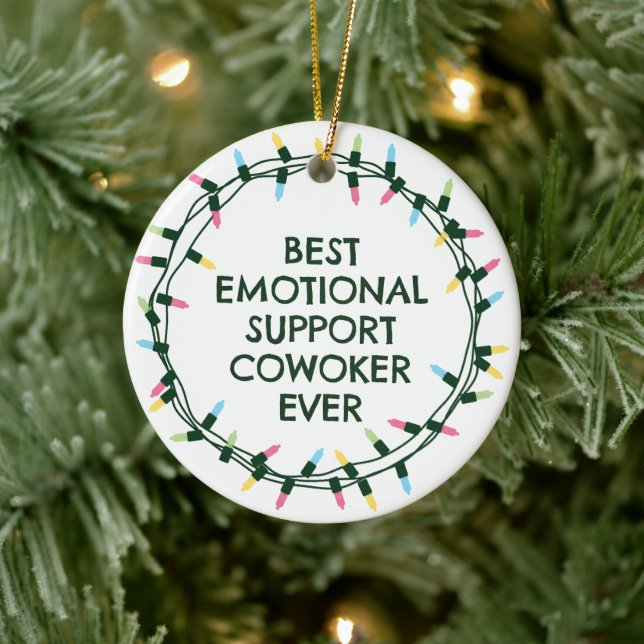 Best Emotional Support Cowoker Ever Ceramic Ornament (Tree)