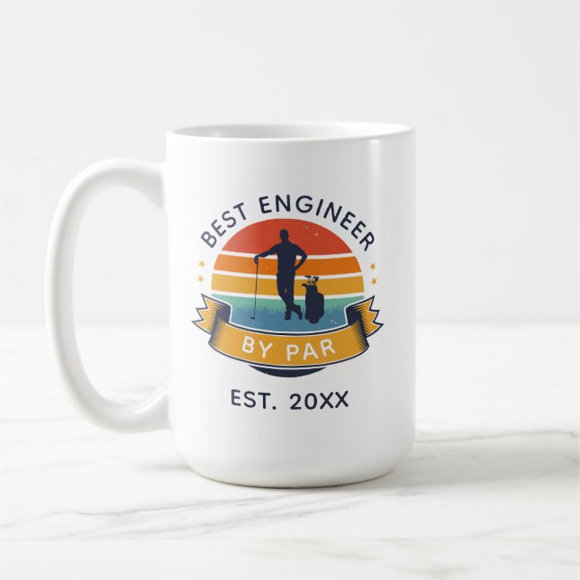 Best Engineer By Par Dad Birthday Golf Lover Coffee Mug (Left)