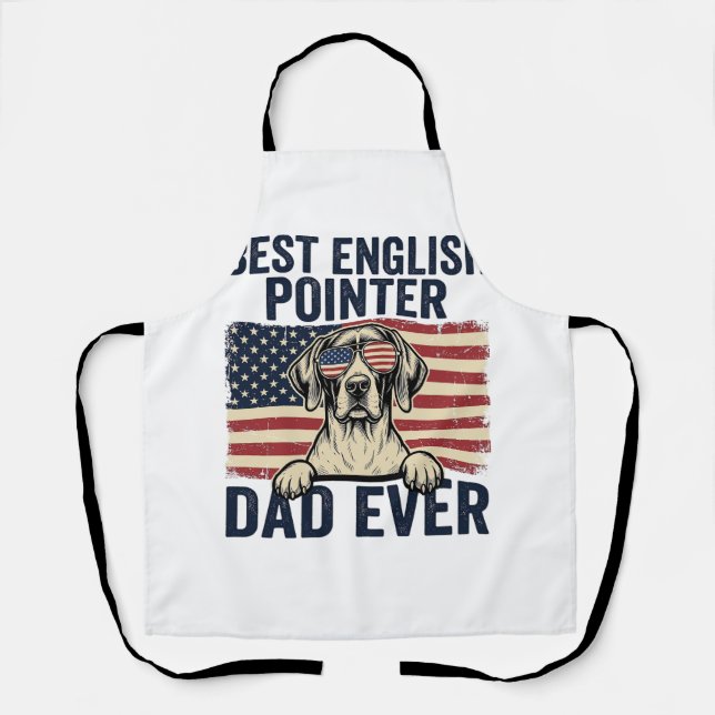 Best English Pointer Dad Ever Patriotic Dog Apron (Front)