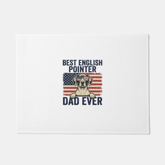 Best English Pointer Dad Ever Patriotic Dog Doormat (Front)
