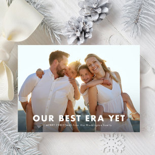 Best Era Yet Minimal Simple Three Photo Holiday Card