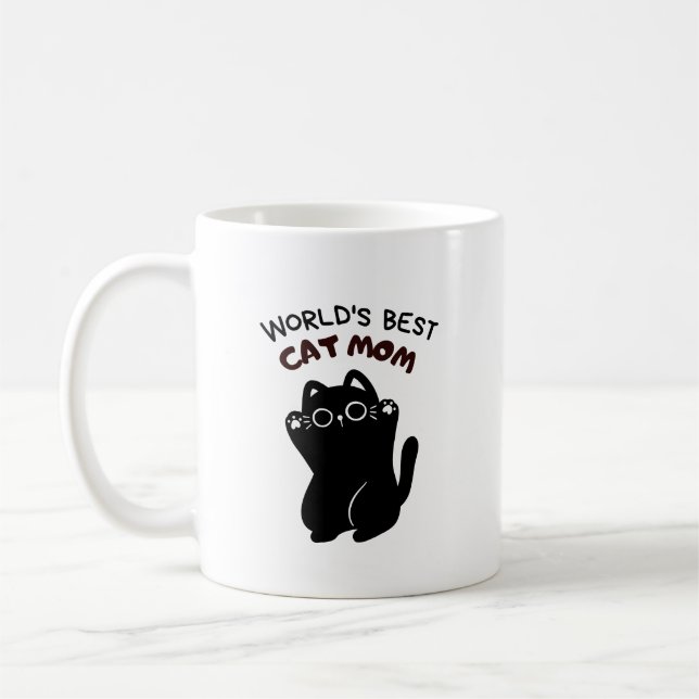 best ever black cat mom coffee mug (Left)