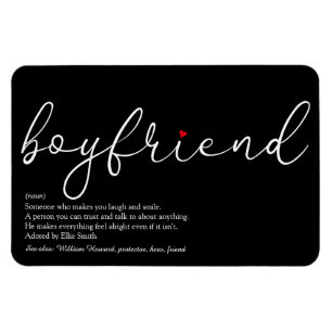 Best Ever Boyfriend Definition Script Love Heart Magnet