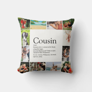 Best Ever Cousin  Definition 12 Photo Fun Throw Pillow