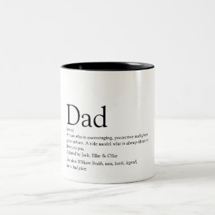 Best Ever Dad, Daddy, Father Definition Fun Two-Tone Coffee Mug