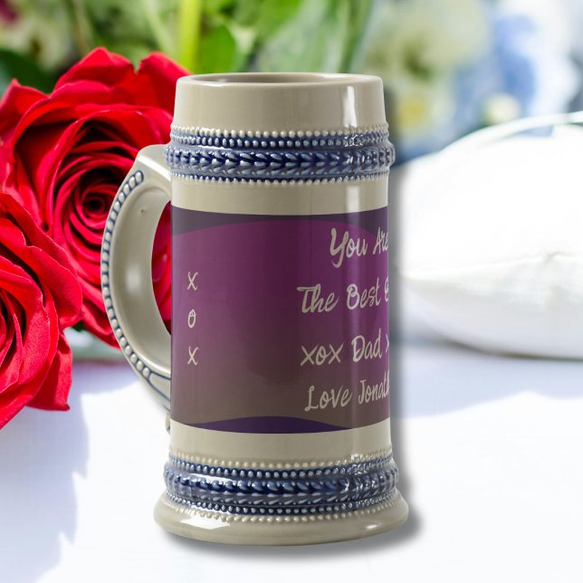 Best Ever Dad Gift Rustic Classic Script Name Cool Beer Stein (Best Ever Dad Gift - Rustic ,Classic Script Name, Cool Beer Stein.)