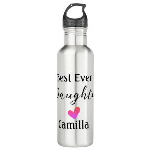 Best ever daughter add name dad mom daughter day l 710 ml water bottle