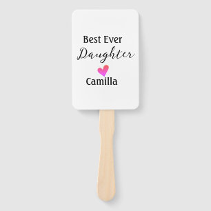 Best ever daughter add name dad mom daughter day l hand fan