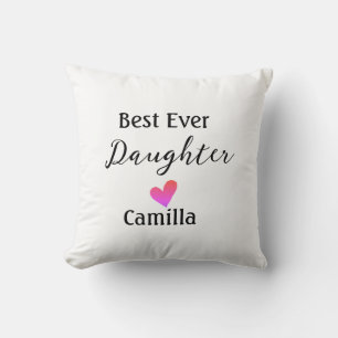 Best ever daughter add name dad mom daughter day l throw pillow