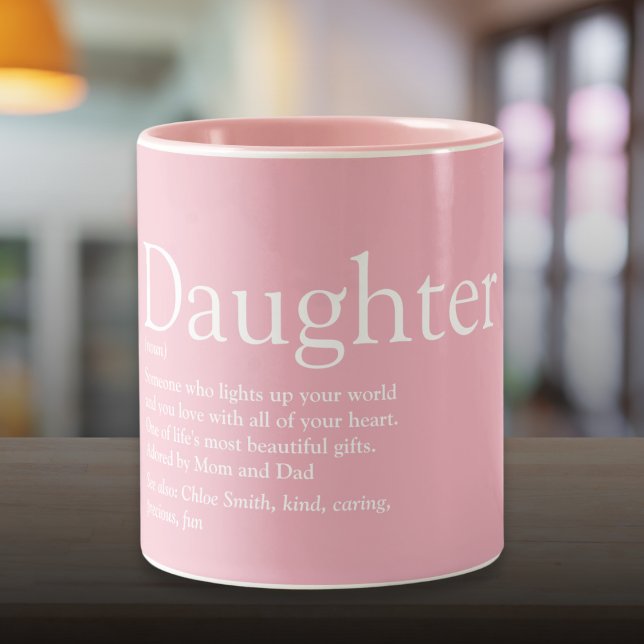 Best Ever Daughter Definition Pink Two-Tone Coffee Mug (Best Ever Daughter Definition Pink Two-Tone Coffee Mug)