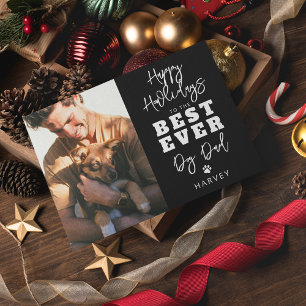 Best Ever Dog Dad Photo Holiday Card
