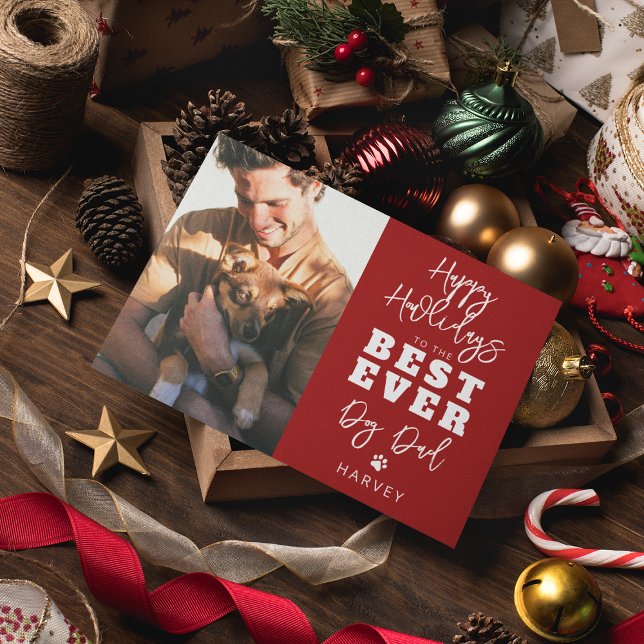 Best Ever Dog Dad | Photo Holiday Card (Creator Uploaded)