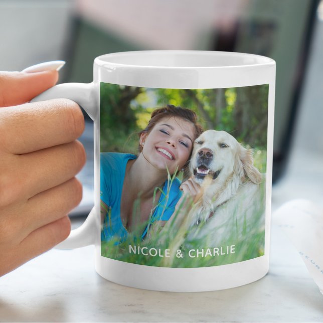 Best Ever Dog Mom Personalized Pet 2 Photo Coffee Mug (Creator Uploaded)