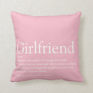 Best Ever Girlfriend Definition Chic Modern Throw Pillow
