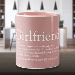 Best Ever Girlfriend Definition Girly Pink Two-Tone Coffee Mug<br><div class="desc">Personalise for your girlfriend to create a unique valentine,  Christmas or birthday gift. A perfect way to show her how amazing she is every day. Designed by Thisisnotme©</div>