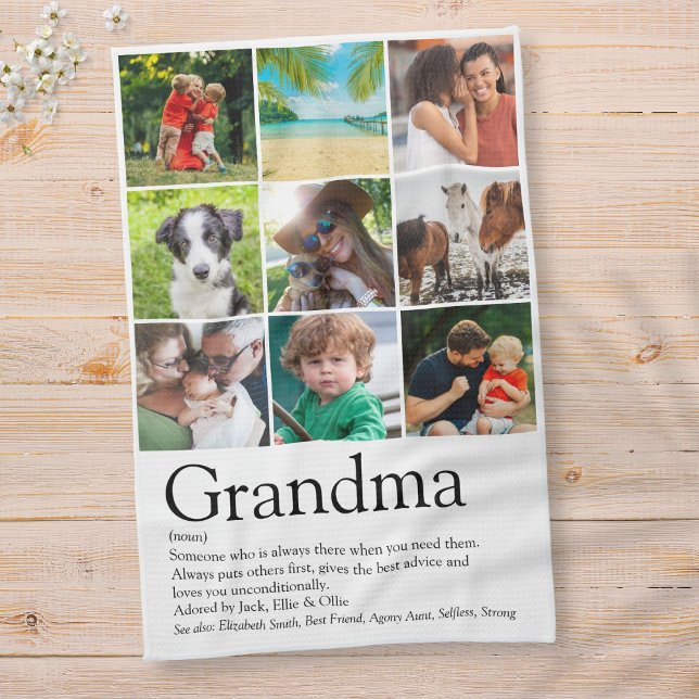 Best Ever Grandma Definition 9 Photo Collage Kitchen Towel (Creator Uploaded)