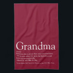 Best Ever Grandma Grandmother Definition Burgundy Kitchen Towel<br><div class="desc">Personalise for your special Grandma, Grandmother, Granny, Nan, Nanny or Abuela to create a unique gift for birthdays, Christmas, mother's day, baby showers, or any day you want to show how much she means to you. A perfect way to show her how amazing she is every day. You can even...</div>