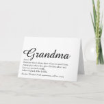 Best Ever Grandma Grandmother Definition Script Card<br><div class="desc">Personalize for your special Grandma,  Grandmother,  Granny,  Nan,  Nanny or Abuela to create a unique gift for birthdays,  Christmas,  mother's day or any day you want to show how much she means to you. A perfect way to show her how amazing she is every day. Designed by Thisisnotme©</div>