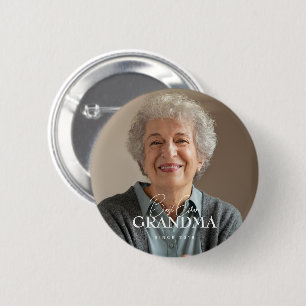 Best Ever Grandma Since 20XX Simple Elegant Photo 2 Inch Round Button