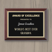 Best ever Grandpa Award Plaque