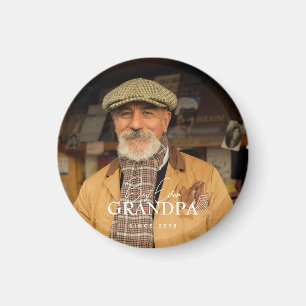 Best Ever Grandpa Since 20XX Simple Elegant Photo Magnet