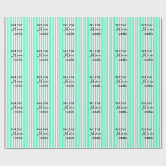 Best ever mom green stripped pattern pastel neon wrapping paper