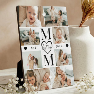 Best Ever Mom Heart Custom Photo Collage Keepsake Plaque