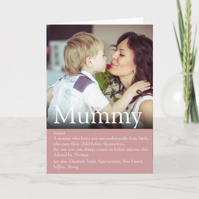 Best Ever Mom, Mom, Mother Definition Photo Card (Front)