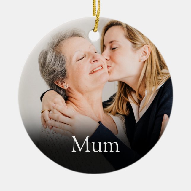 Best Ever Mom Mum Mother Definition Photo Ceramic Ornament (Front)