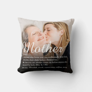 Best Ever Mom, Mum, Mother Definition Photo Throw Pillow