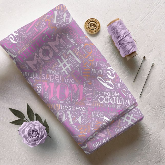Best Ever Mom Word Cloud ID262 Fabric (Creator Uploaded)