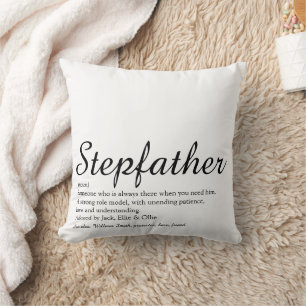 Best Ever Stepfather, Stepdad Definition Script Throw Pillow