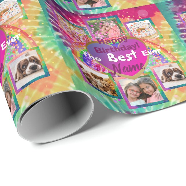 Best Ever Tie Dye Image Photo Gift Wrap HAMbWG (Roll Corner)