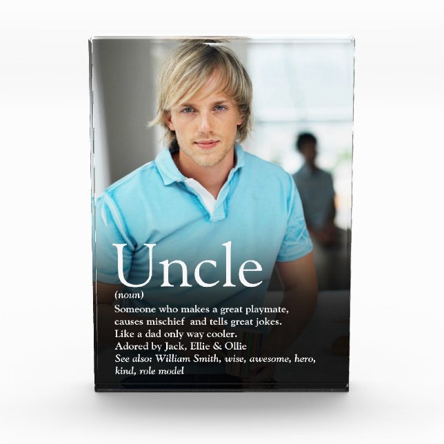 Best Ever Uncle Modern Fun Cool Photo Block (Front)