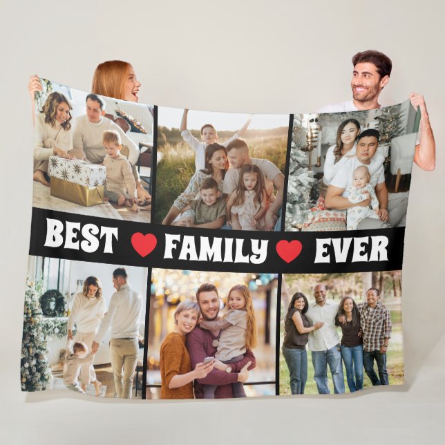 Best family ever 6photo collage  fleece blanket (In Situ)