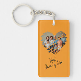 Best Family Ever Custom Photo Keychain