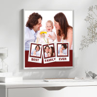 Best Family Ever Custom Red 4 Photo Collage