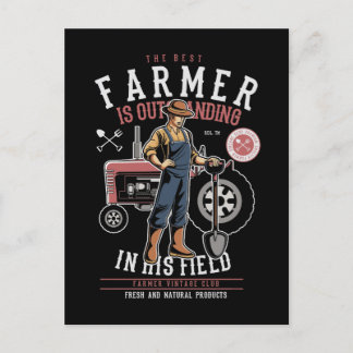 Best Farmer Vintage Mancave Postcard