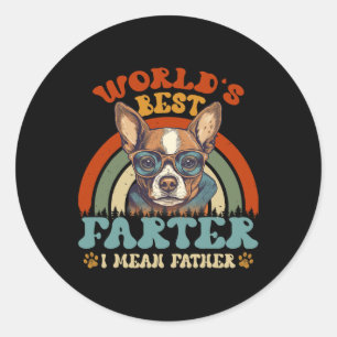 Best Farter I Mean Father Best Dad Ever Cool Dog M Classic Round Sticker