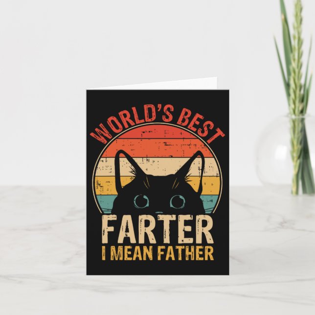 Best Farter I Mean Father Funny Fathers Day Cat Da Card (Front)