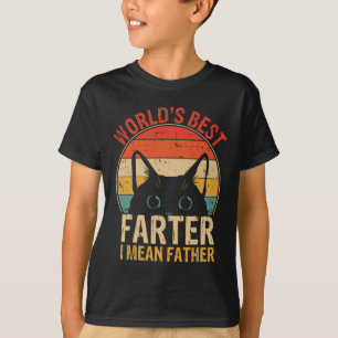 Best Farter I Mean Father Funny Fathers Day Cat Da T-Shirt