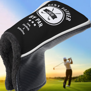 Best Father By Par Golfer Golf Lover Black Modern Head Cover