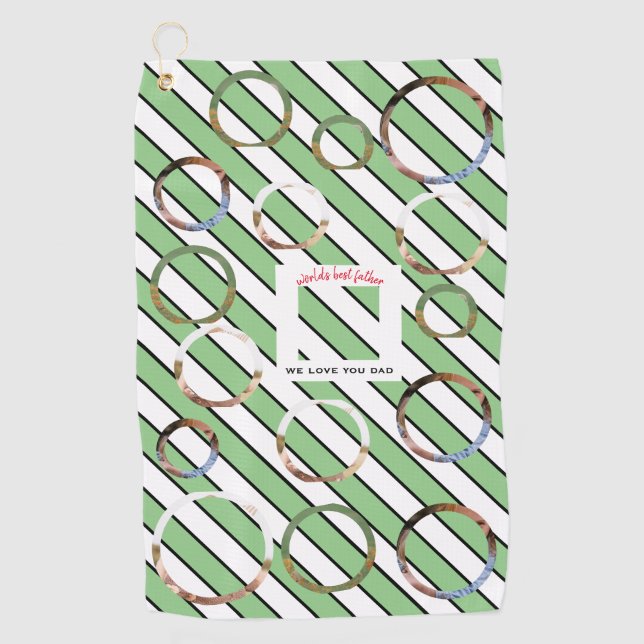 Best Father Custom Four-Photo 🎄 Holiday  Golf Towel (Front)