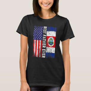Best Father Ever Father's Day Costa Rica Us Flag T-Shirt