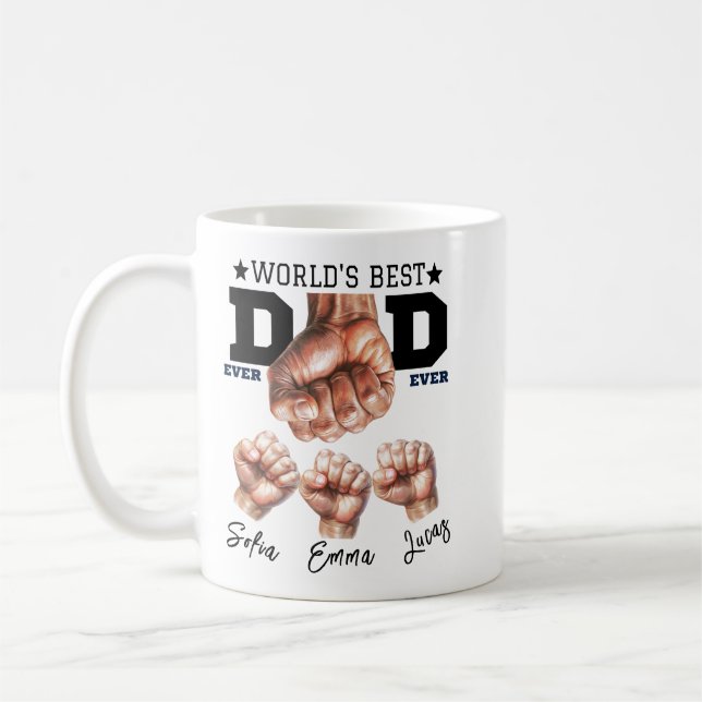 Best Father Ever Mug – Personalized Father’s Day (Left)