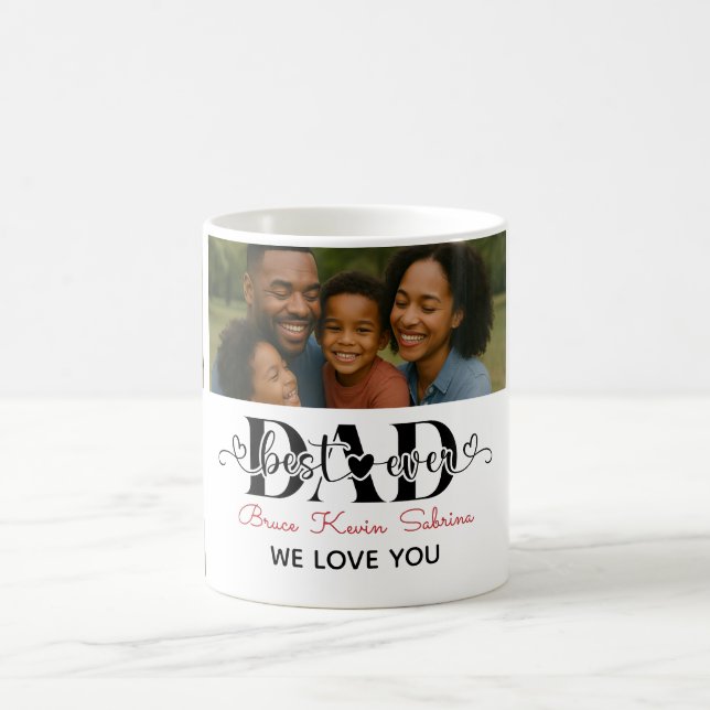 Best Father Ever Personalized Photo Collage Coffee Mug (Center)