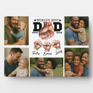 Best Father Ever Personalized Photo Collage Plaque
