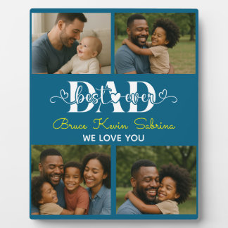 Best Father Ever Personalized Photo Collage Plaque