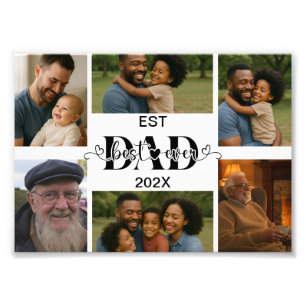 Best Father Ever – Personalized Photo Collage  Print