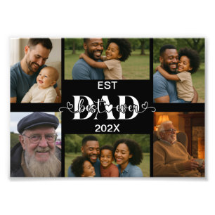 Best Father Ever – Personalized Photo Collage  Print